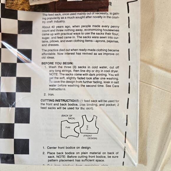 Flour Sack Children Jumper Pattern Kit 4 Flour Sacks Blue Ribbon Race Horse Oats - Picture 7 of 11